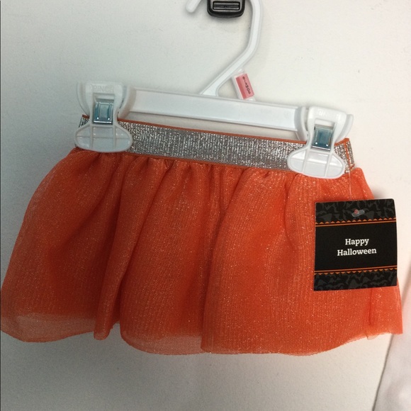 Baby Girl Halloween 0/3 Mo Onesie & Skirt Orange Tutu White Orange Black NWT - Picture 4 of 4